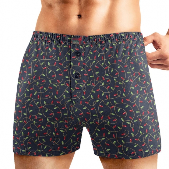 Клевер Трусы мужские CLE MBX451221 (AW25/26 Новый год) т.синий/св.зелёный