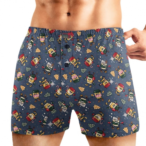 Клевер Трусы мужские CLE MBX451261 (AW25/26 Новый год) т.синий/красный