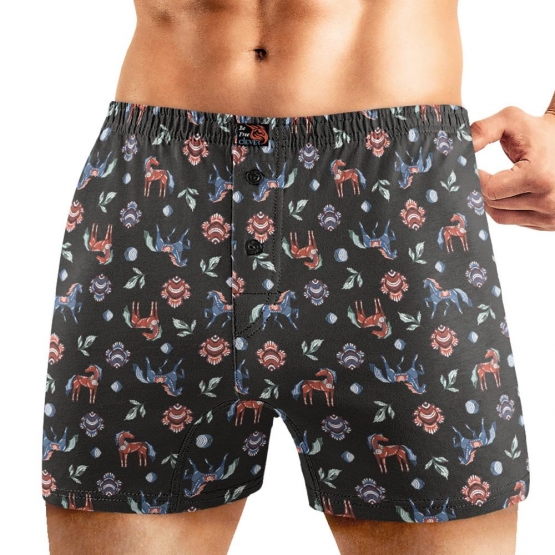 Клевер Трусы мужские CLE MBX451341 (AW25/26 Русская тройка) чёрный/джинсовый