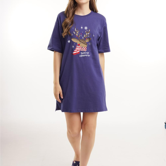 Клевер Платье женское CLE LDR15-1202/1 (AW25/26 Конфетти) т.синий