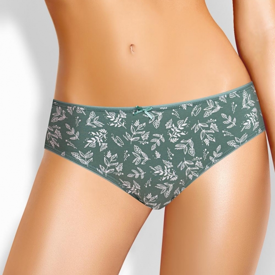 Клевер Трусы женские CLE B1184/1 (AW25/26 Ветивер) зелёный/молочный