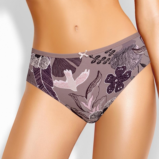 Клевер Трусы женские CLE C1181 (AW25/26 Миндаль) т.бежевый/т.коричневый