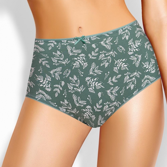 Клевер Трусы женские CLE M1184/1 (AW25/26 Ветивер) зелёный/молочный