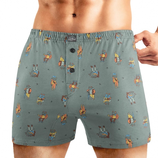 Клевер Трусы мужские CLE MBX450131 (AW25/26 Зов природы) св.зелёный/т.серый