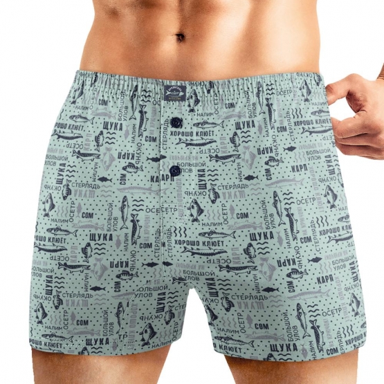 Клевер Трусы мужские CLE MBX451731 (AW25/26 Зимняя рыбалка) св.зелёный/т.серый