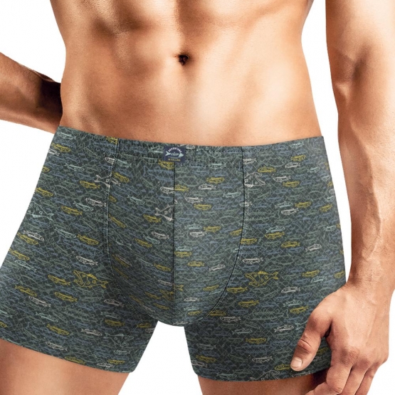 Клевер Трусы мужские CLE MSH451721 (AW25/26 Зимняя рыбалка) т.зелёный/св.зелёный