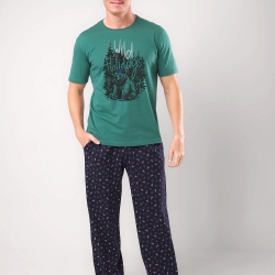 Клевер Комплект мужской CLE MHP450763/2 (AW25/26 Новый год) зелёный/т.синий