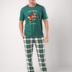 Клевер Комплект мужской CLE MHP450773/2 (AW25/26 Новый год) т.зелёный/молочный