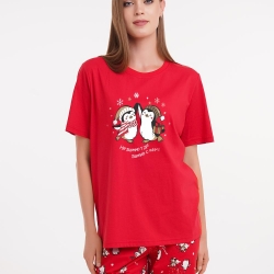 Клевер Комплект женский CLE LP15-1202 (AW25/26 Конфетти) красный/молочный