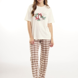 Клевер Комплект женский CLE LP15-1200/3 (AW25/26 Пихта) молочный/св.коричневый