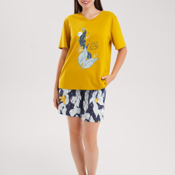 Клевер Комплект женский CLE LP15-1209 (AW25/26 Луна) горчичный/т.синий