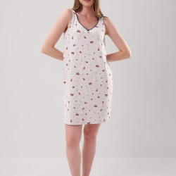 Клевер Сорочка женская CLE LS15-1201 (AW25/26 Морозко) меланж св.серый/красный