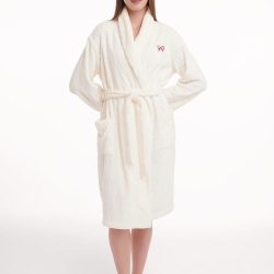 Клевер Халат женский CLE LX15-1178 (AW25/26 Велсофт) молочный