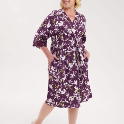 Клевер Халат женский CLE LX15-1183 (AW25/26 Виола) т.фиолетовый/св.розовый